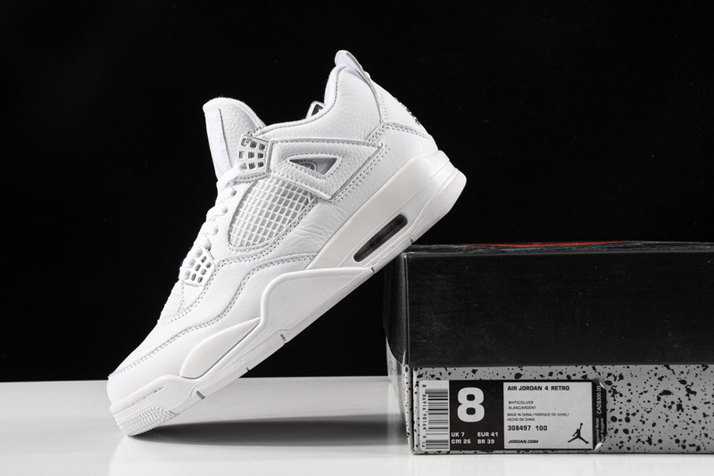 Air Jordan 4 Retro Pure Money White/Metallic Silver 41