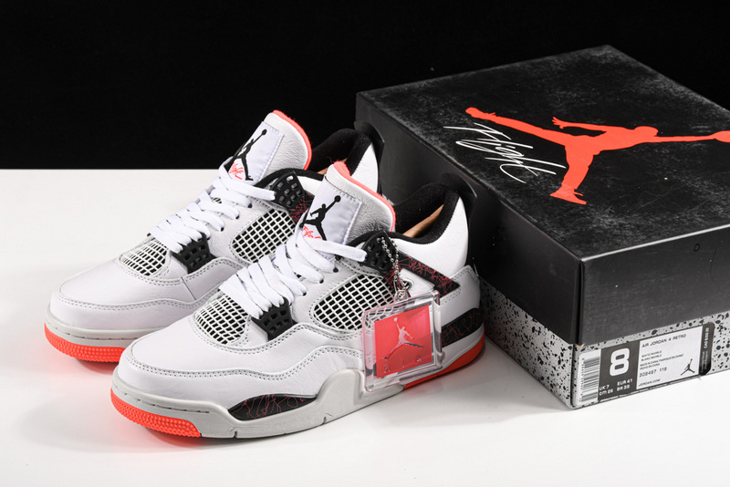 Air Jordan 4 Retro White/Black-Bright Crimson-Pale Citron 31