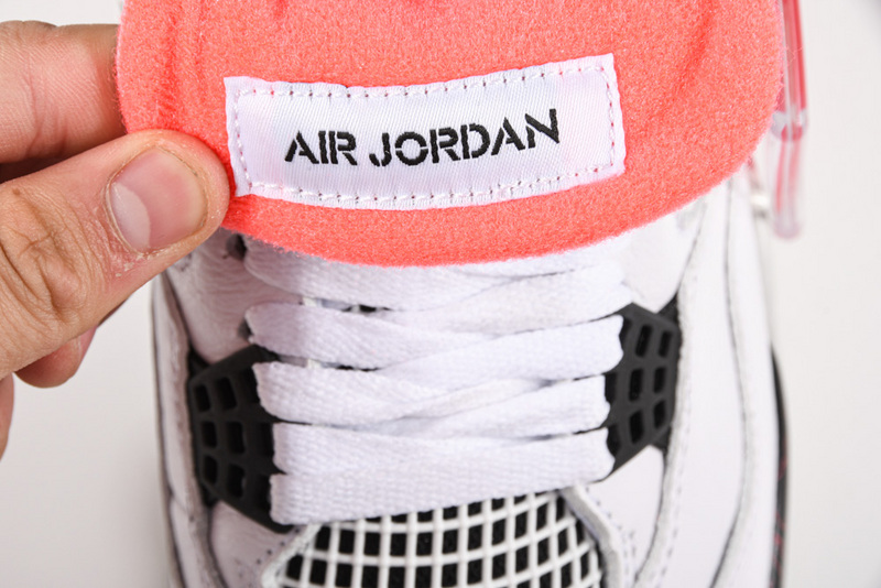 Air Jordan 4 Retro White/Black-Bright Crimson-Pale Citron 33