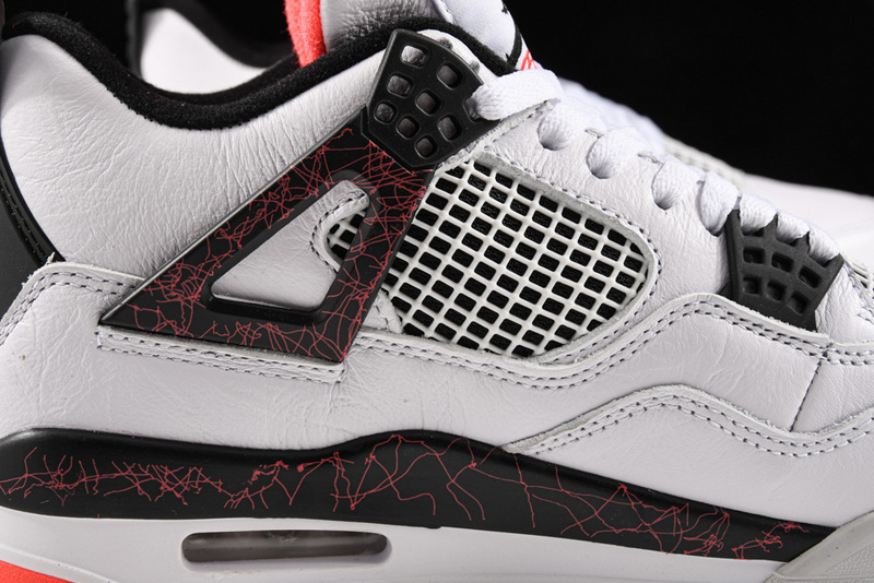 Air Jordan 4 Retro White/Black-Bright Crimson-Pale Citron 37