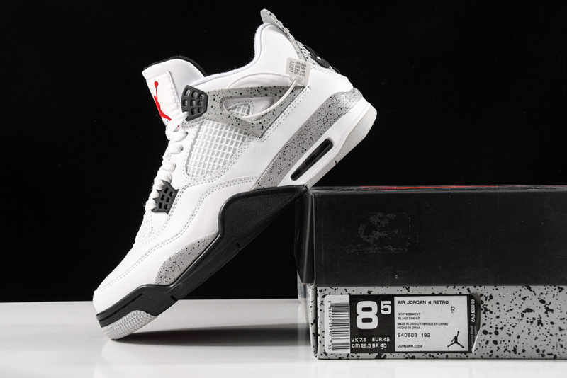 Air Jordan 4 Retro Og Cement White/Fire Red-Black-Tech Grey 5