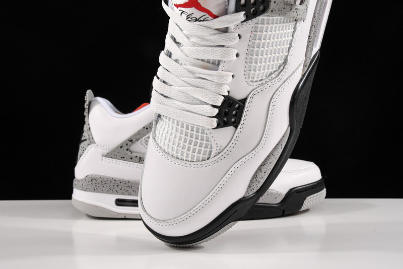 Air Jordan 4 Retro Og Cement White/Fire Red-Black-Tech Grey 23