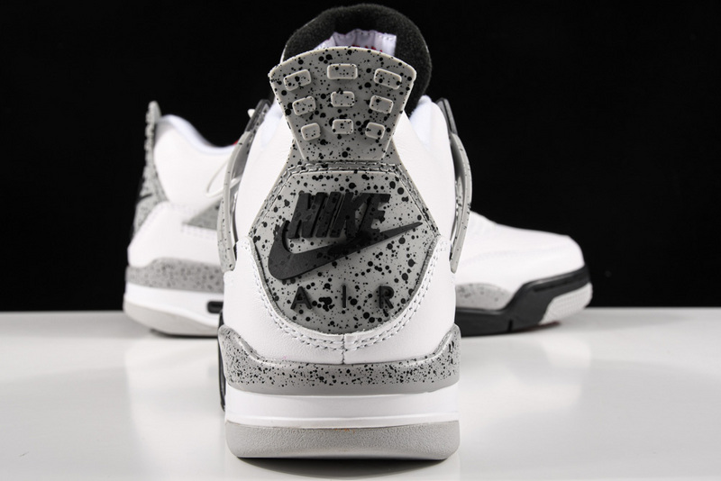 Air Jordan 4 Retro Og Cement White/Fire Red-Black-Tech Grey 35