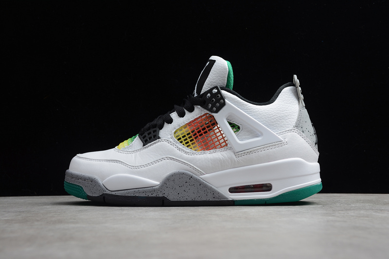 Air Jordan 4 Retro Rasta White/Black-Univ Red-Lucid Green 3