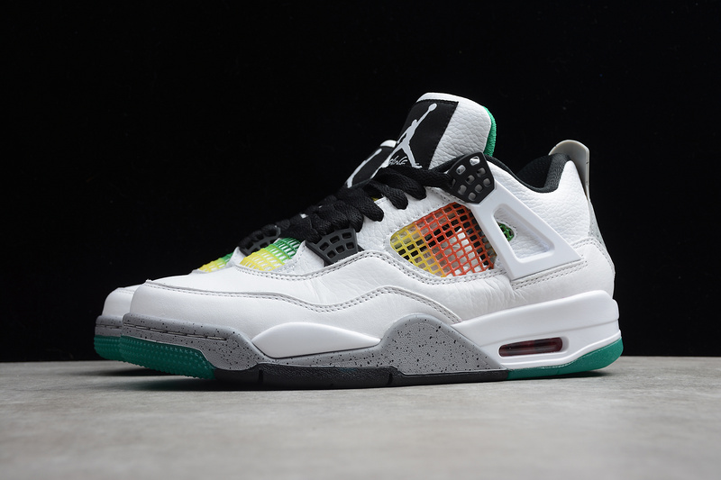 Air Jordan 4 Retro Rasta White/Black-Univ Red-Lucid Green 9