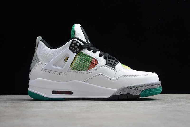 Air Jordan 4 Retro Rasta White/Black-Univ Red-Lucid Green 23