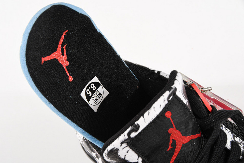 Air Jordan 4 Tattoo Black/Fire Red/Black/White 5