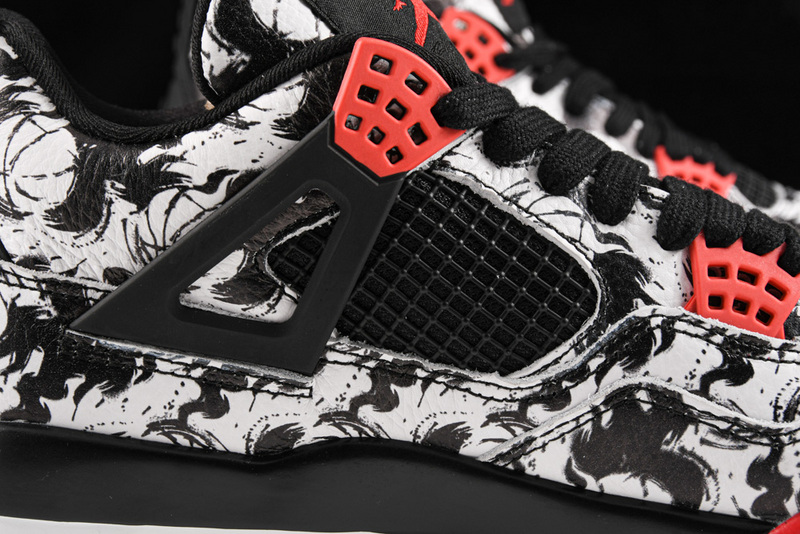 Air Jordan 4 Tattoo Black/Fire Red/Black/White 7