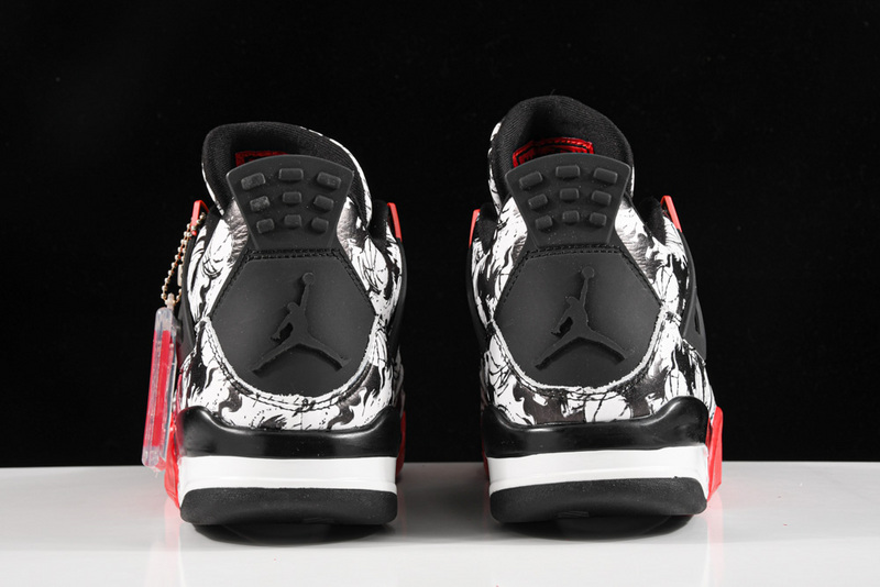 Air Jordan 4 Tattoo Black/Fire Red/Black/White 31