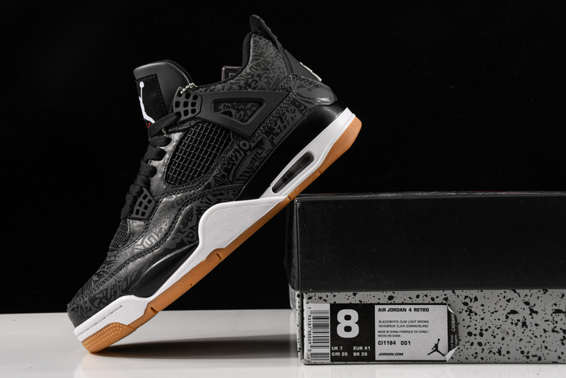 Air Jordan 4 Retro Se Black/White-Gum Light Brown 41