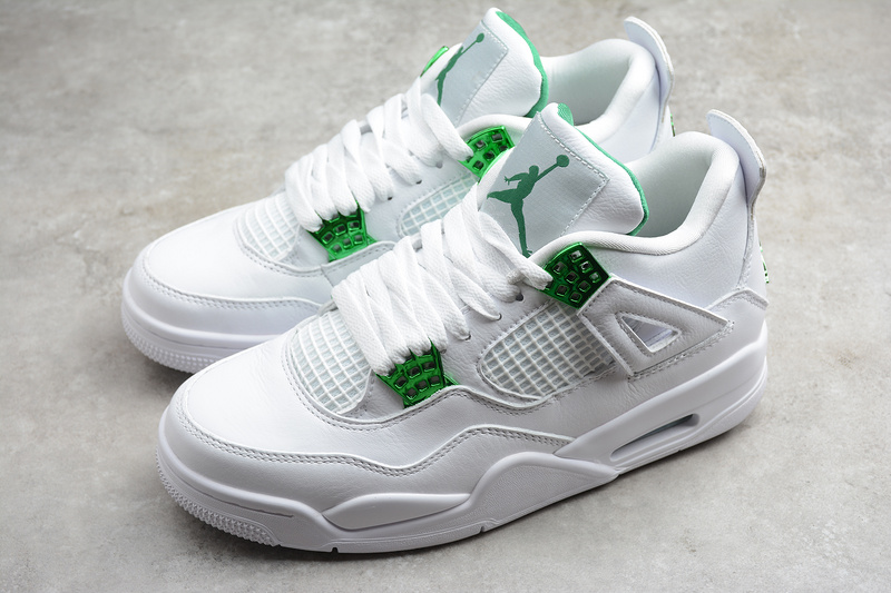 Air Jordan 4 White/Pine Green-Metallic Silver 3