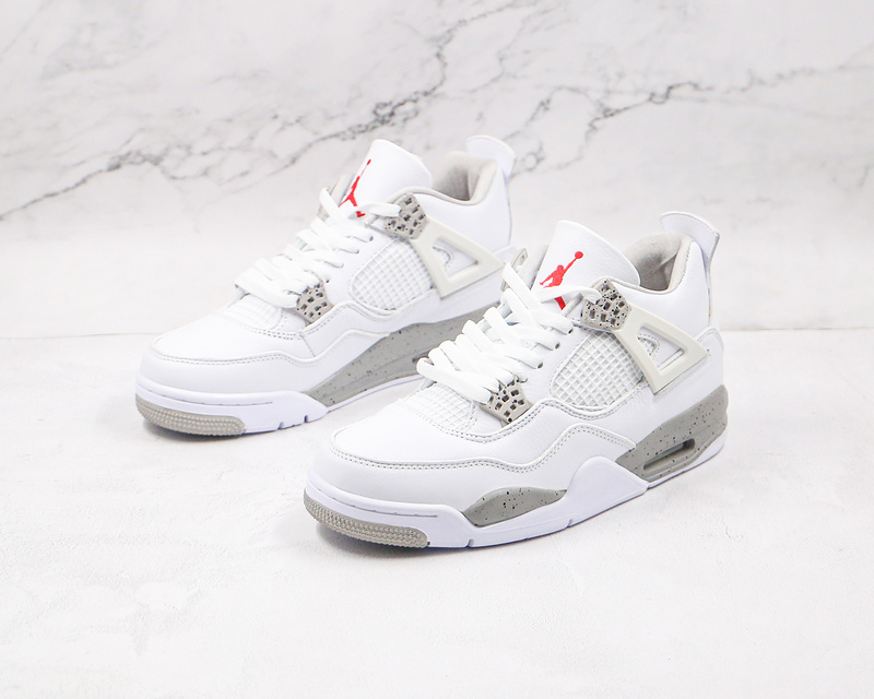 Air Jordan 4 Retro White Oreo White/Tech Grey/Black/Fire Red 17