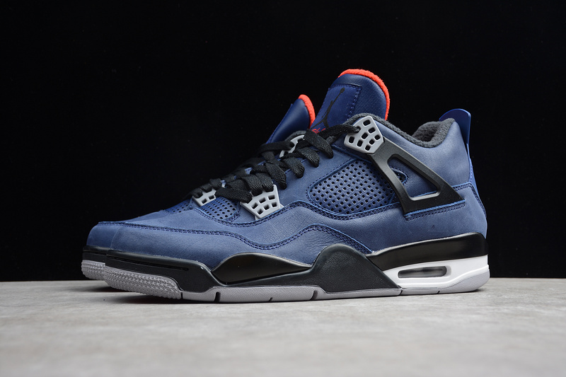 St Air Jordan 4 Retro Winter Loyal Blue/White-Habanero Red-Black 3