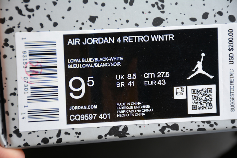 St Air Jordan 4 Retro Winter Loyal Blue/White-Habanero Red-Black 27