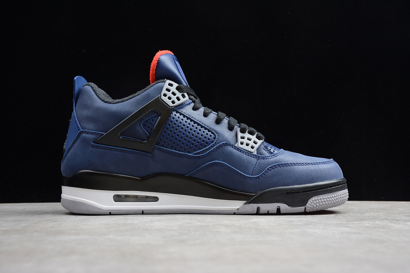 St Air Jordan 4 Retro Winter Loyal Blue/White-Habanero Red-Black 29