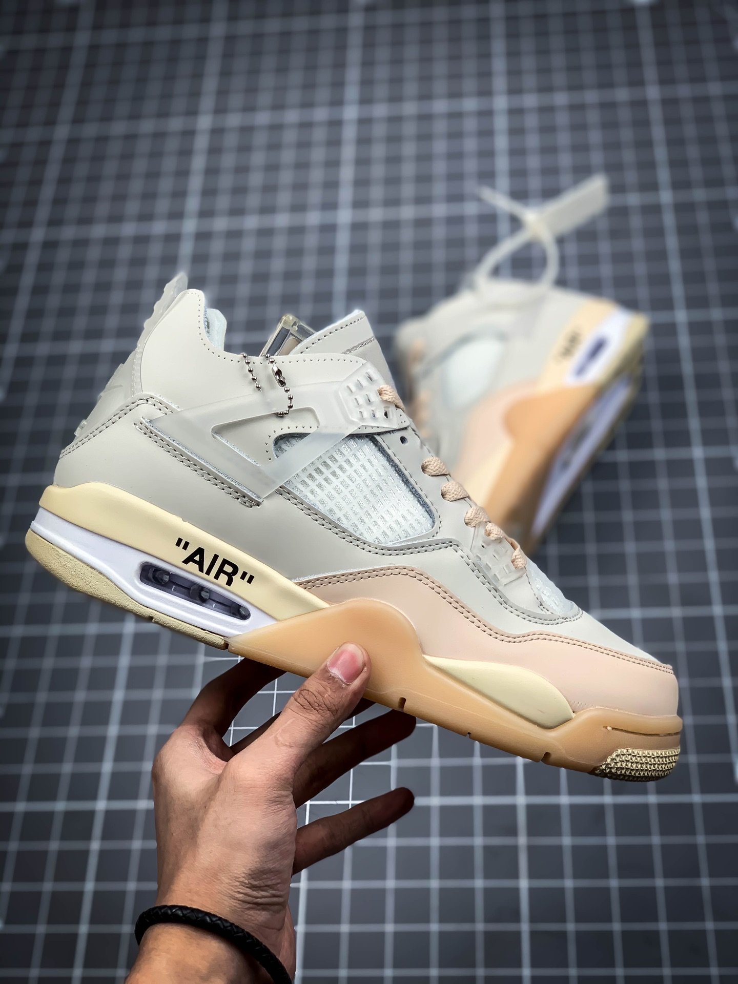 Ow X Air Jordan 4 Retro White/Cream/Sail 7