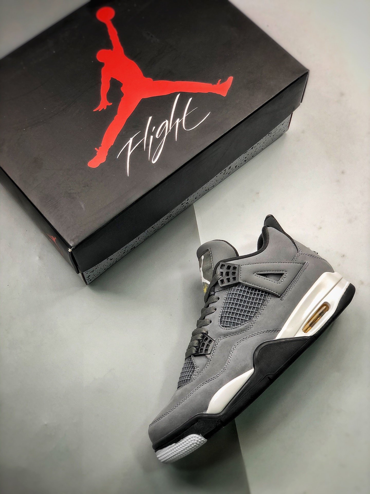 Original Air Jordan 4 Retro 2019 Cool Grey/Chrome-Dark/Varsity Maize 3