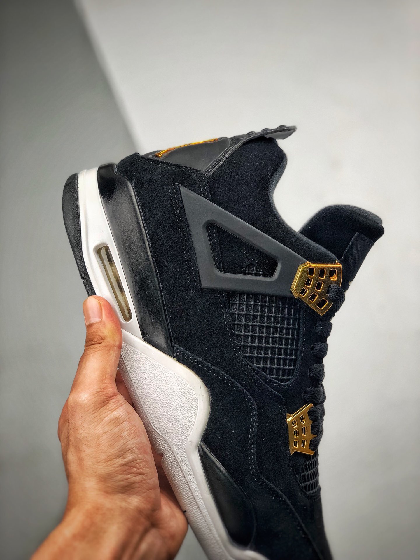 Air Jordan 4 Retro Royalty Black/Metallic Gold-White 7