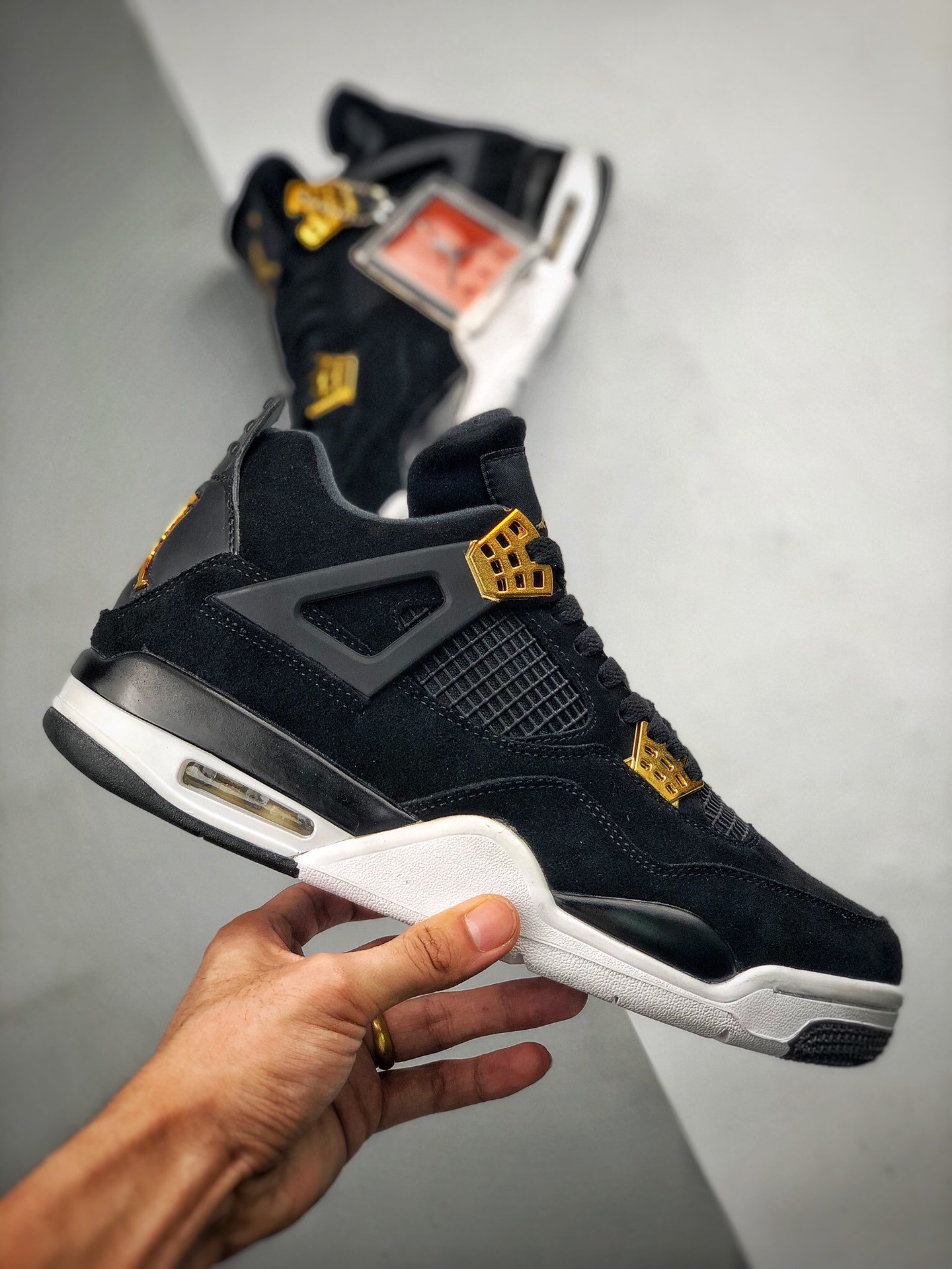 Air Jordan 4 Retro Royalty Black/Metallic Gold-White 13