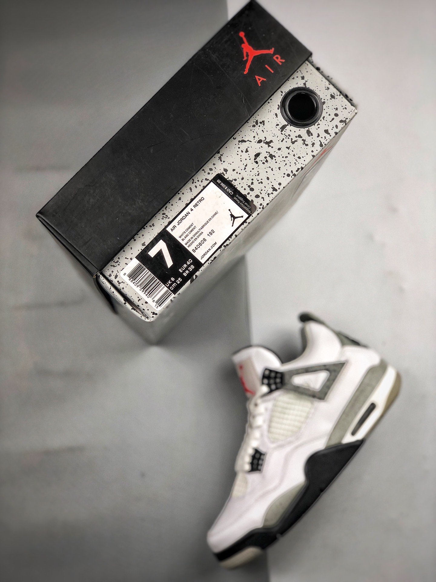 Air Jordan 4 Retro Og Cement White/Fire Red-Black/Grey 7