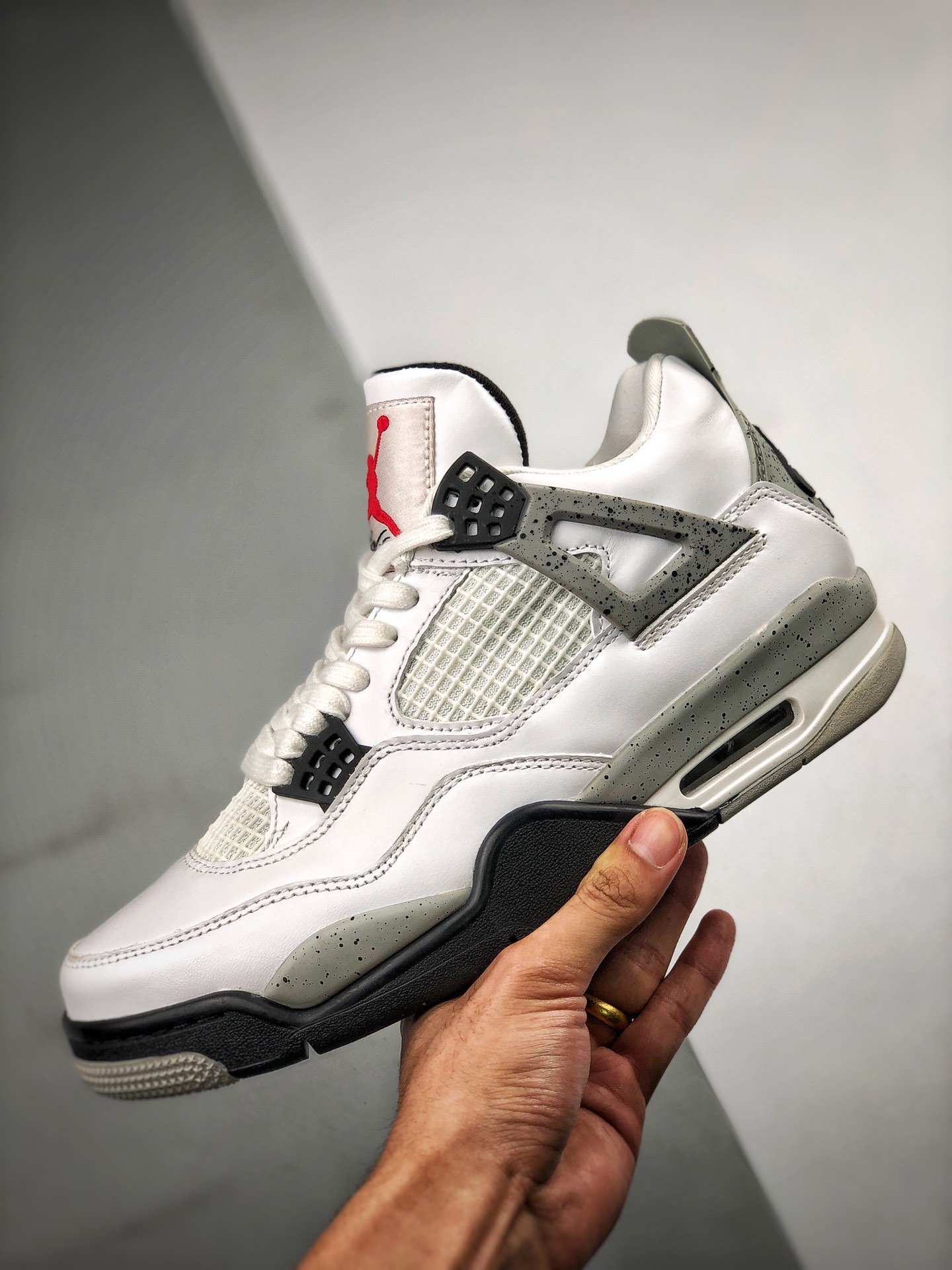 Air Jordan 4 Retro Og Cement White/Fire Red-Black/Grey 11