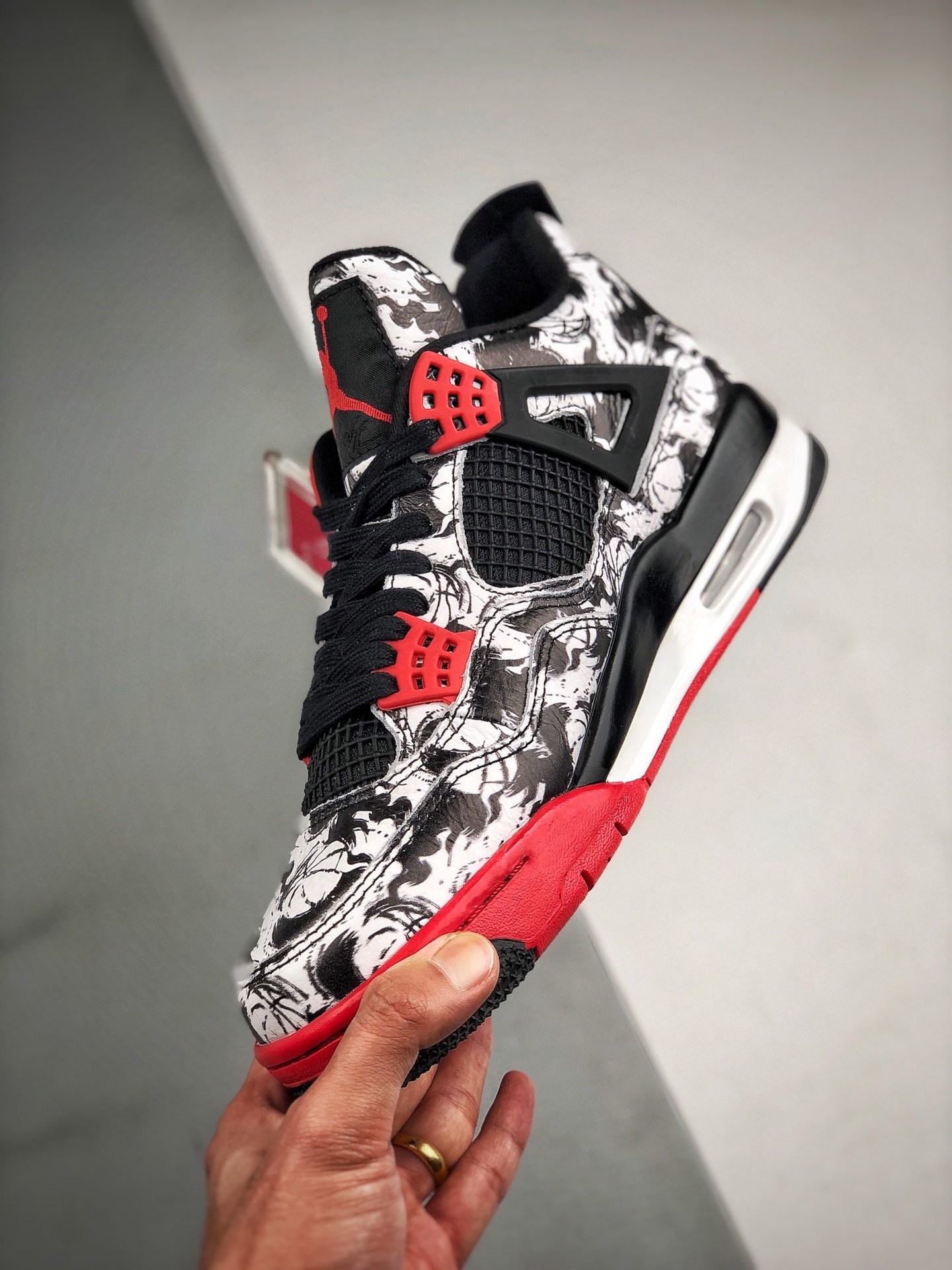 Air Jordan 4 Iv Retro Black/Fire Red-Black-White 7