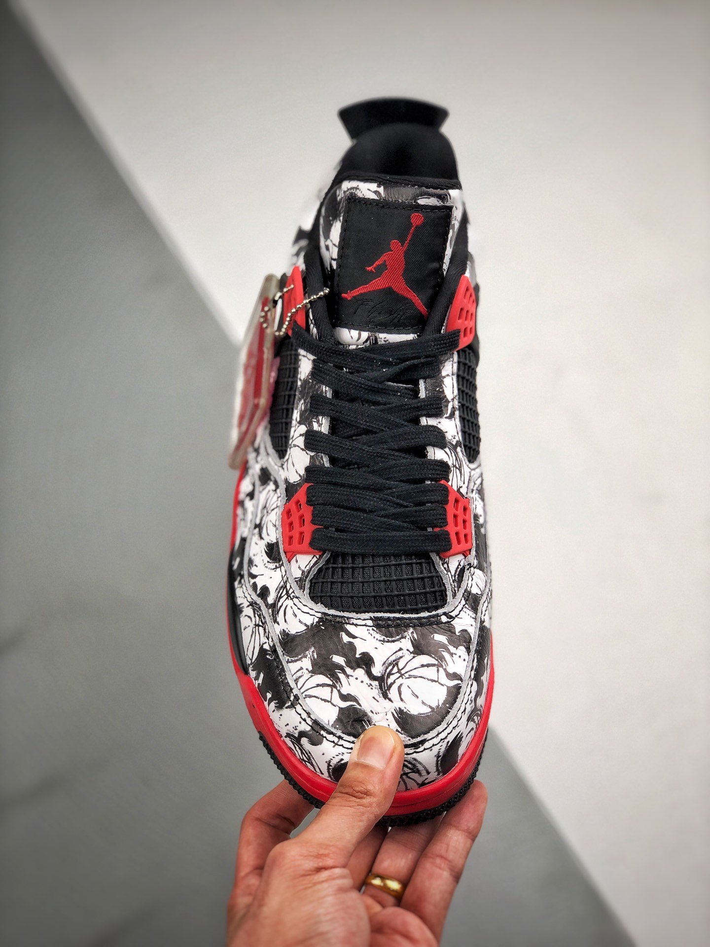 Air Jordan 4 Iv Retro Black/Fire Red-Black-White 13