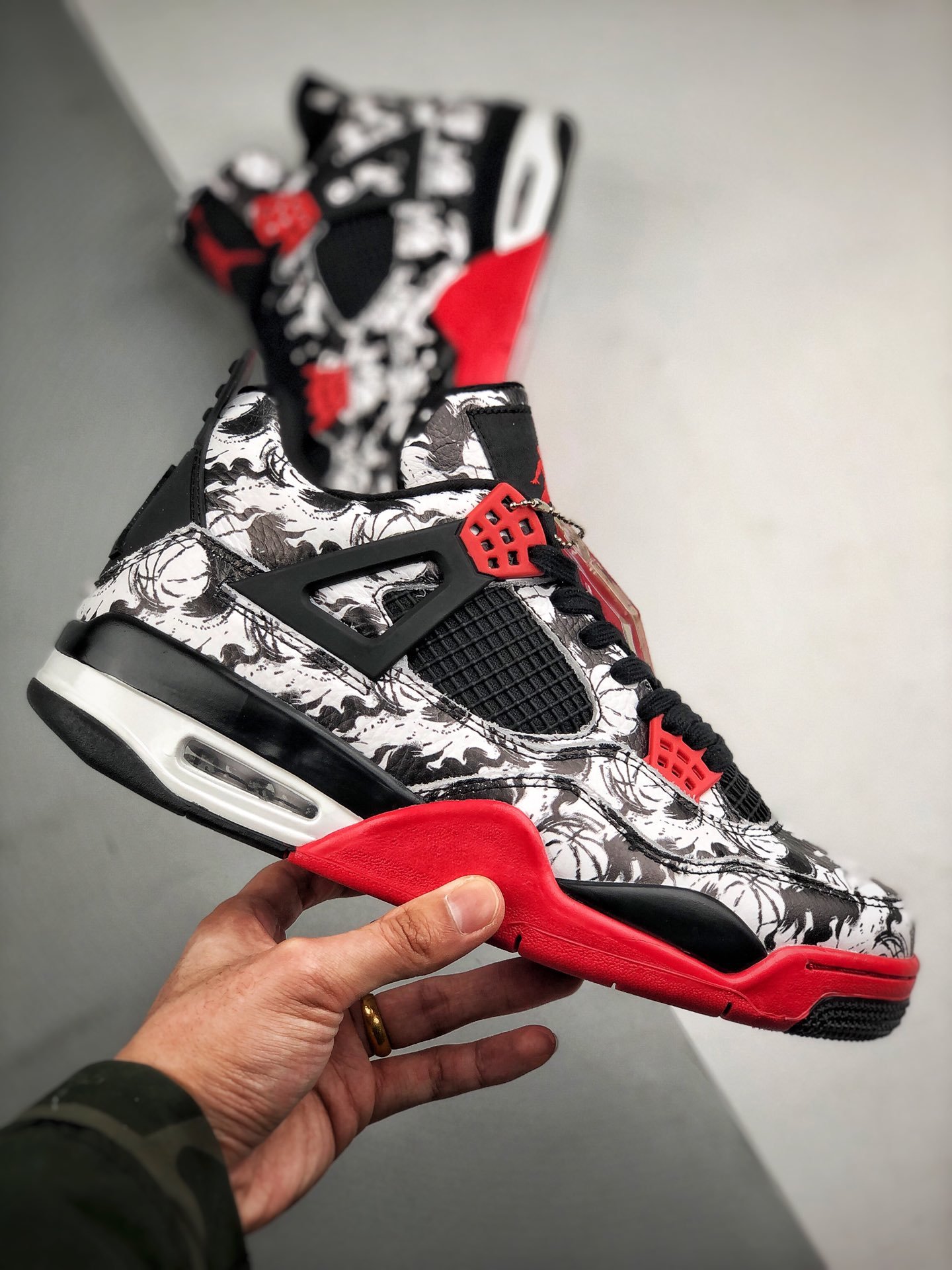 Air Jordan 4 Iv Retro Black/Fire Red-Black-White 15