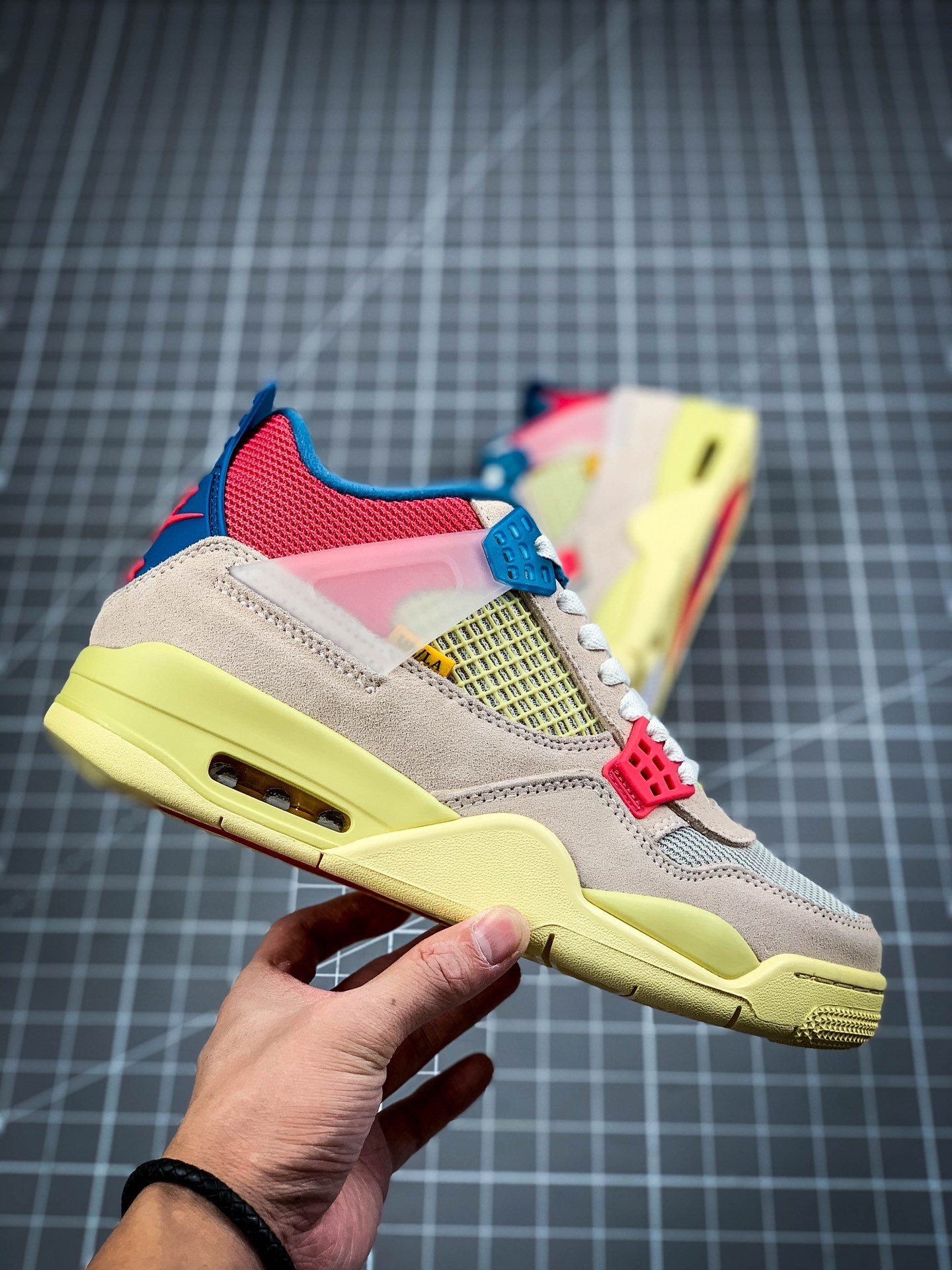 Union La X Air Jordan 4 Guava Ice Beige/Blue/Pink 5