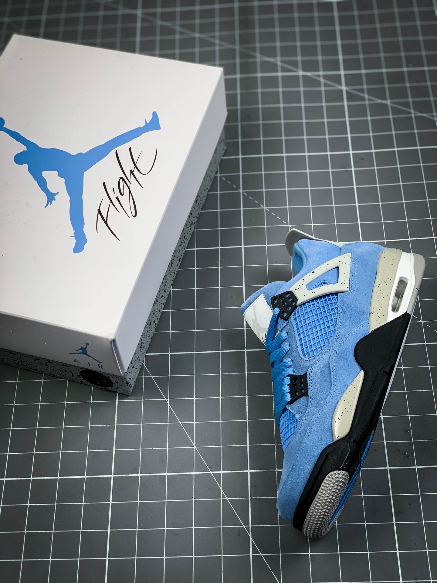 Pk Air Jordan 4 Retro University Blue/Tech Grey/White/Black 5