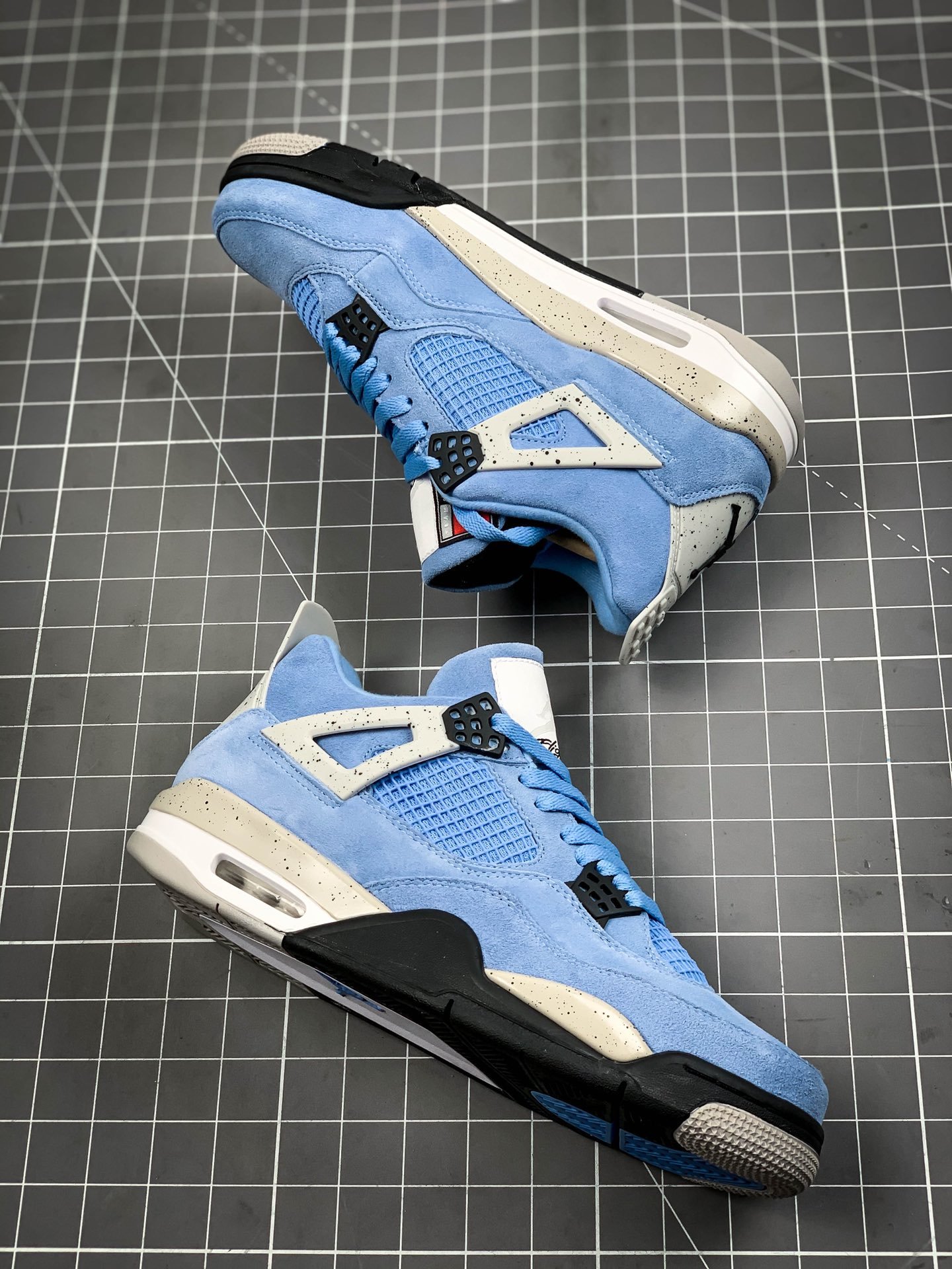 Pk Air Jordan 4 Retro University Blue/Tech Grey/White/Black 9