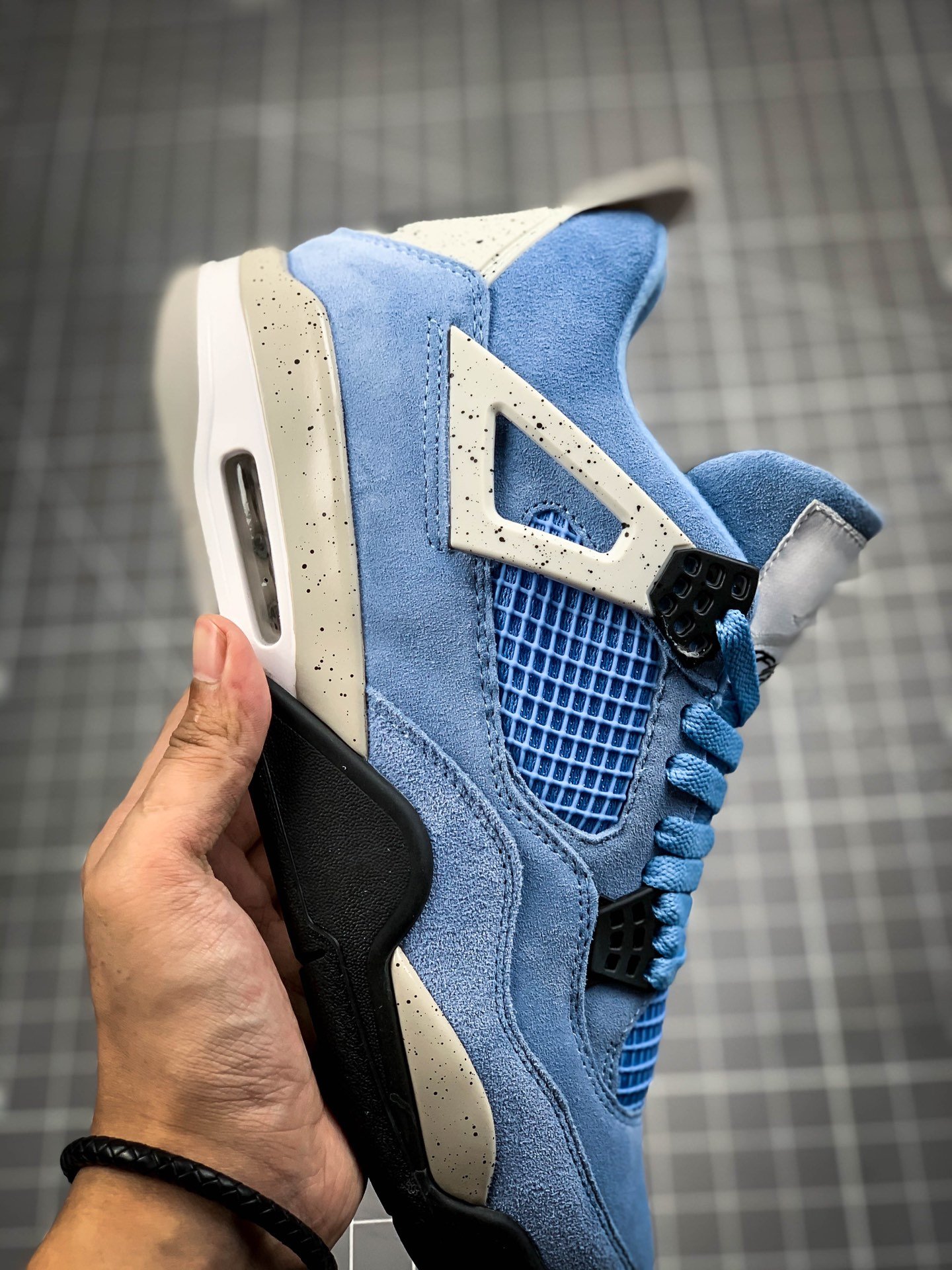 Pk Air Jordan 4 Retro University Blue/Tech Grey/White/Black 15