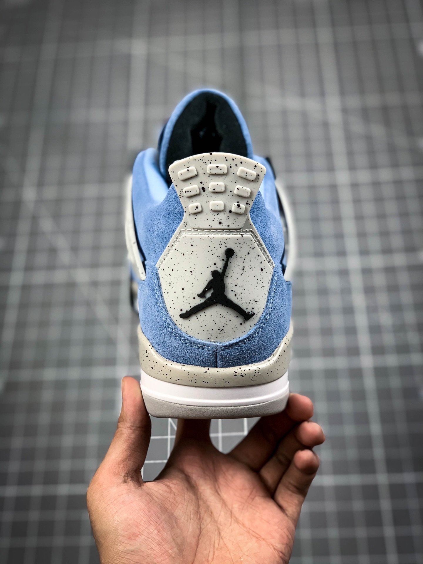 Pk Air Jordan 4 Retro University Blue/Tech Grey/White/Black 17