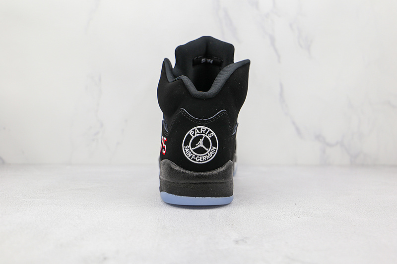 Paris Saint-Germain X Air Jordan 5 Retro Black/Black-Red 17