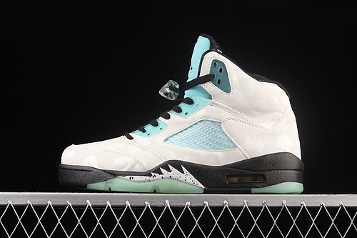 Air Jordan 5 Retro White/Black/White/Island Green 33