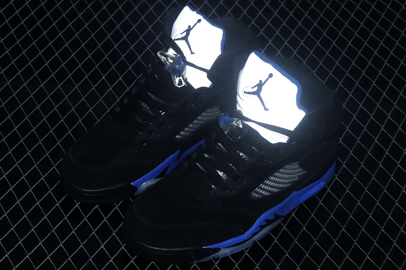 Air Jordan 5 Retro Black/Racer Blue/Reflective Silver 3