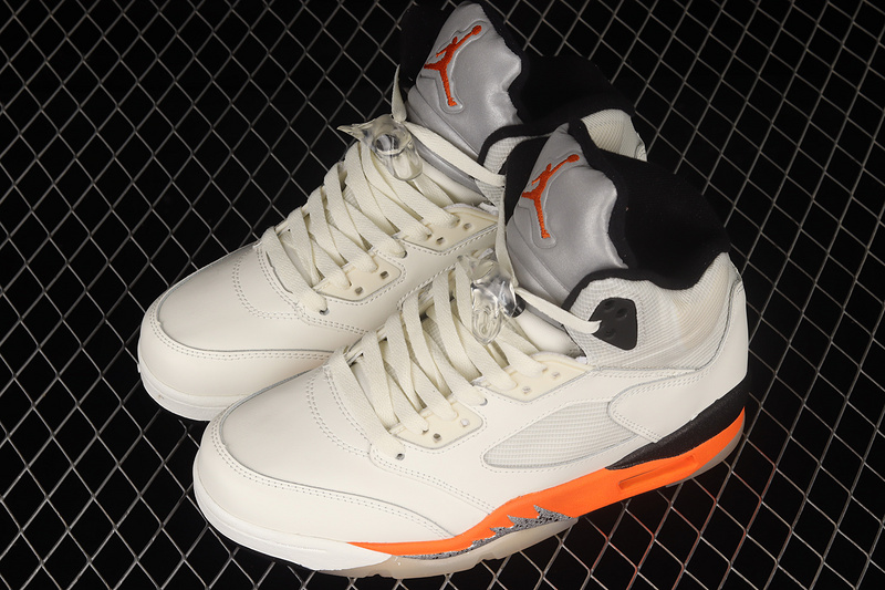 Air Jordan 5 Retro Shattered Backboard Sail/Orange Blaze/Metallic Silver/Black 23