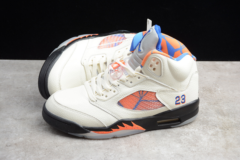 Gz Air Jordan 5 Retro International Flight Sail/Racer Blue-Cone-Black 9