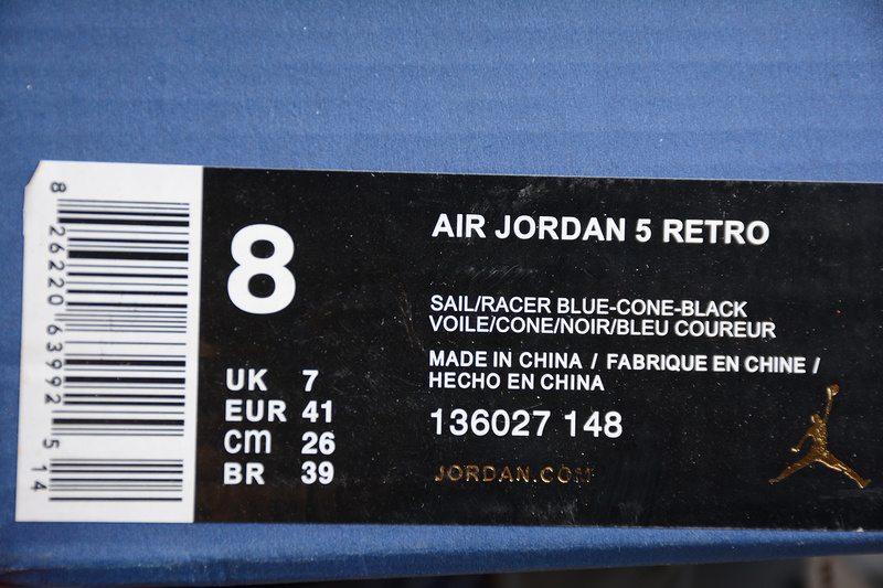 Gz Air Jordan 5 Retro International Flight Sail/Racer Blue-Cone-Black 23