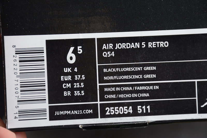 Gz Air Jordan 5 Retro Og Quai 54 Black/Fluorescent Green 13