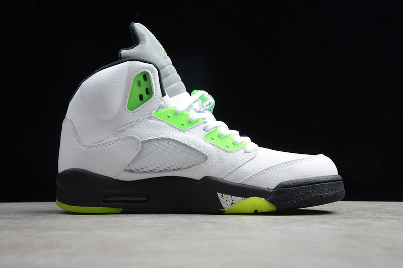 Gz Air Jordan 5 Retro Quai 54 White/Black-Metallic Silver-Radiant Green 19