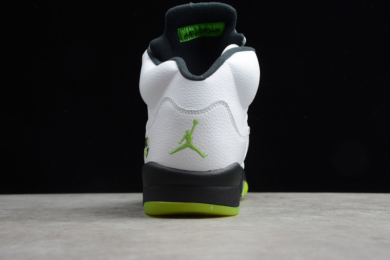 Gz Air Jordan 5 Retro Quai 54 White/Black-Metallic Silver-Radiant Green 21