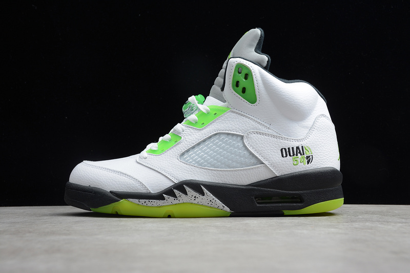 Gz Air Jordan 5 Retro Quai 54 White/Black-Metallic Silver-Radiant Green 27