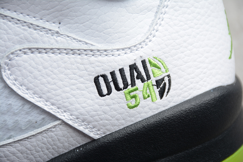 Gz Air Jordan 5 Retro Quai 54 White/Black-Metallic Silver-Radiant Green 29