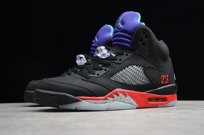 Gz Air Jordan 5 Top 3 Black/Fire Red-Grape Ice-New Emerald 23