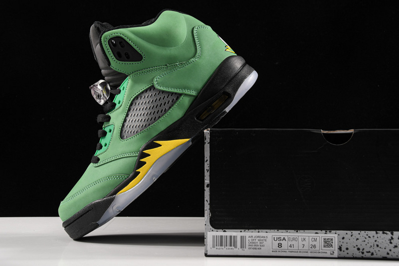 Air Jordan 5 Retro Se Oregon Apple Green/Black-Yellow Strike-Black 5