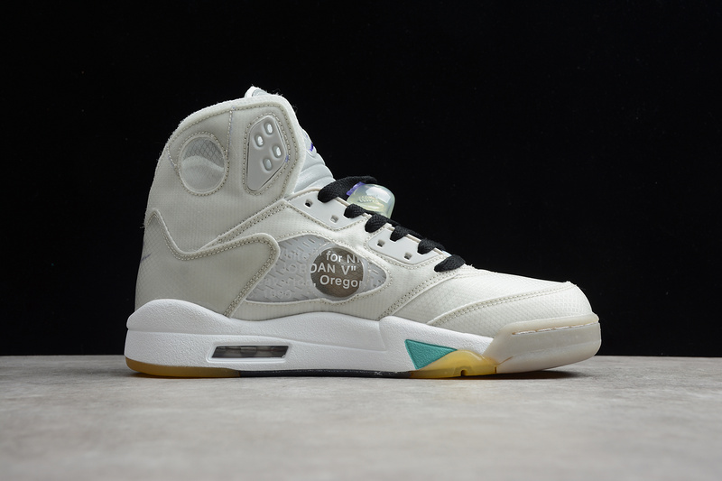 Ow X Air Jordan 5 Grey/Green-White 33