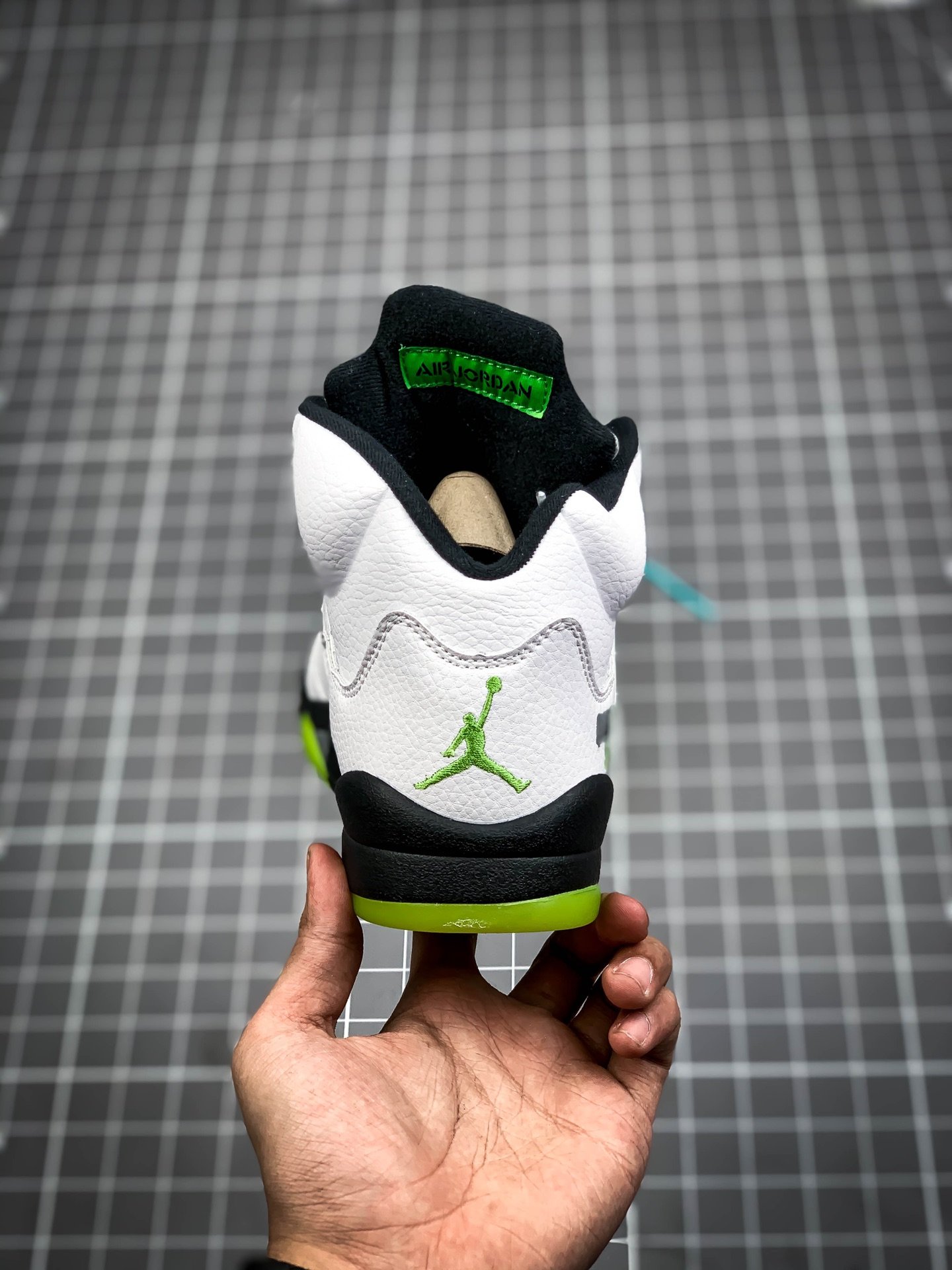 Air Jordan 5 Retro Quai 54 White/Black-Metallic Silver-Radiant Green 9