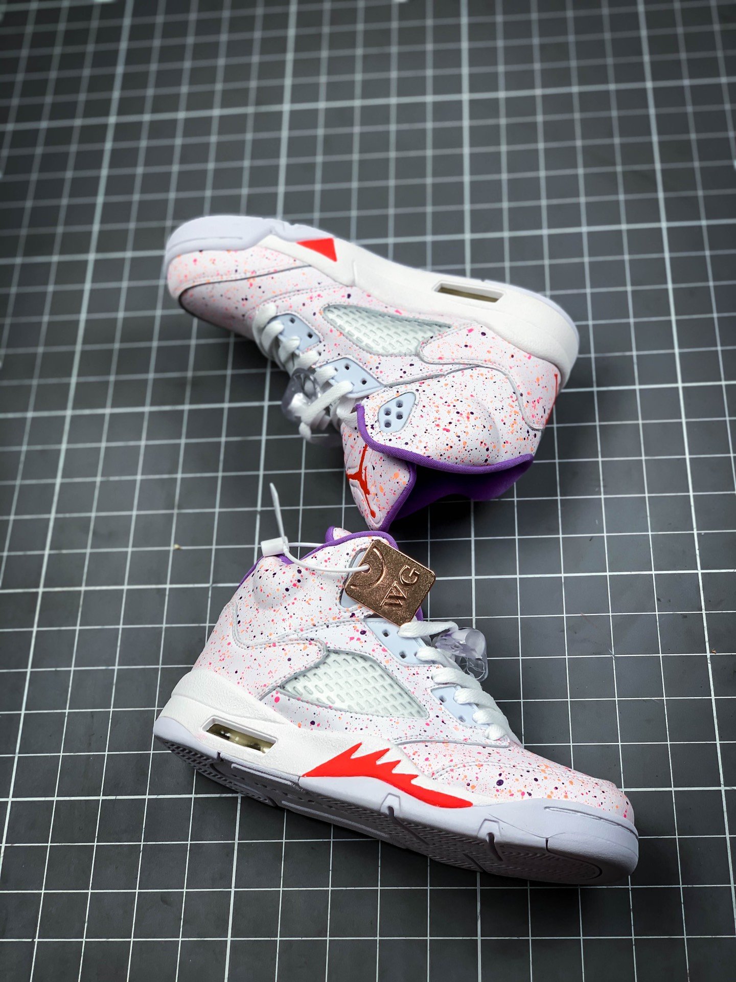 Air Jordan 5 Gs Easter White/Laser Crimson-Voltage Purple 3