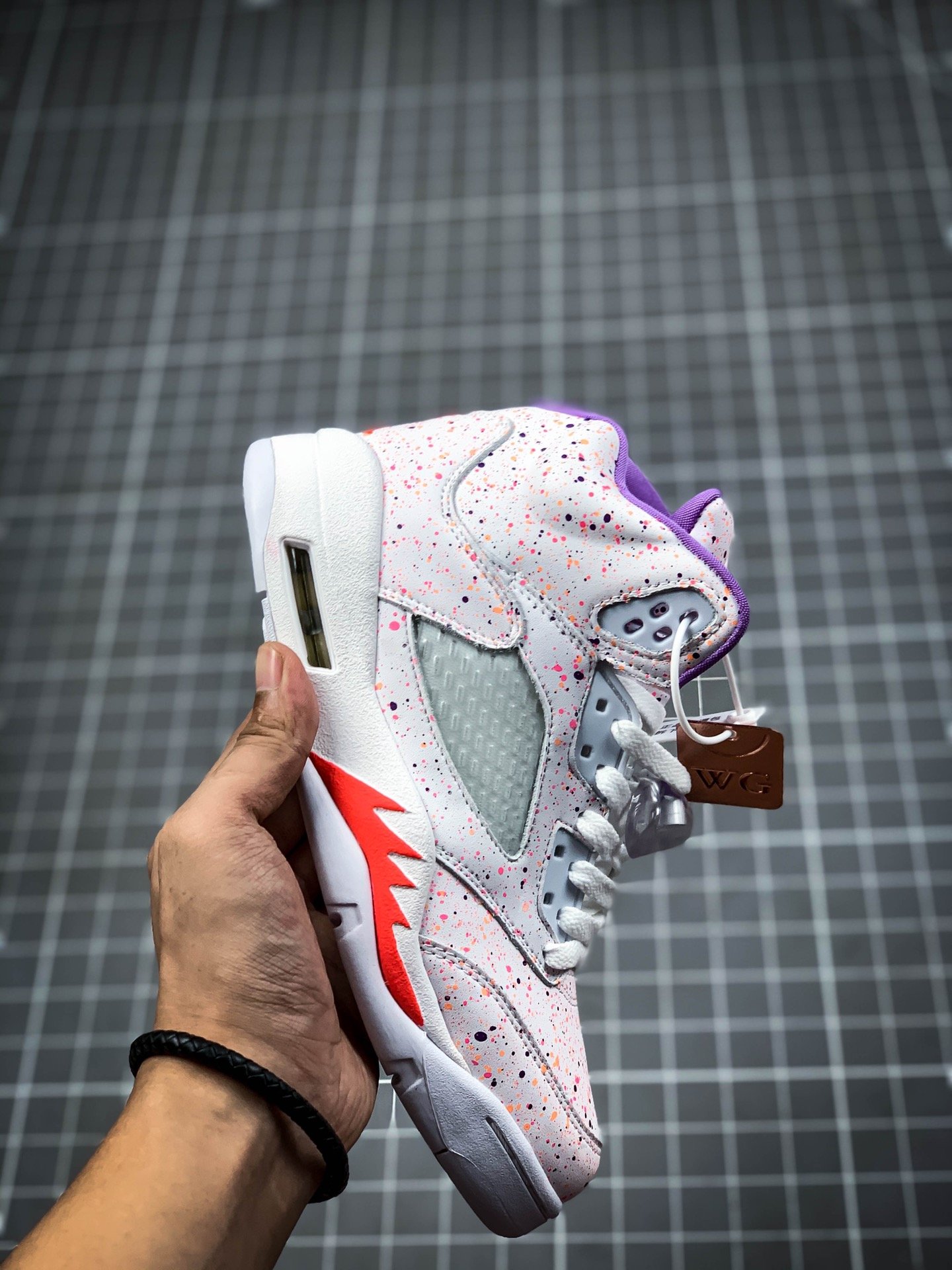 Air Jordan 5 Gs Easter White/Laser Crimson-Voltage Purple 5